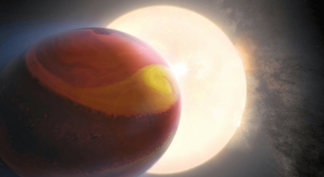 This is an artist's concept of the exoplanet WASP-121 b, also known as Tylos. Credits: Illustration - NASA, ESA, Quentin Changeat (ESA/STScI), Mahdi Zamani (ESA/Hubble)
