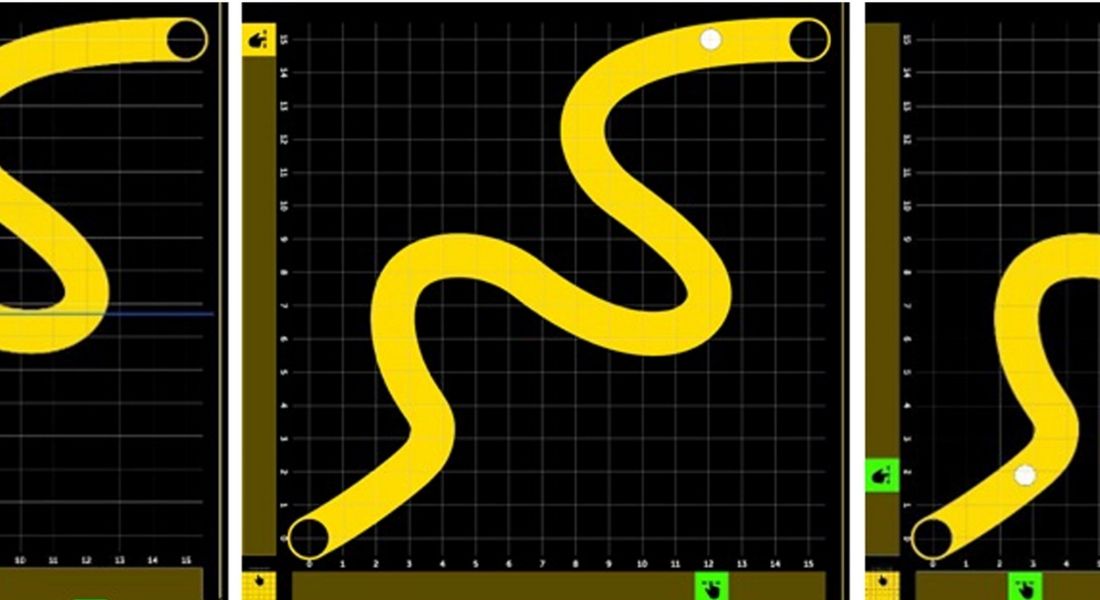 OЯTHO is a cross between Etch-a-Sketch and mini-golf .