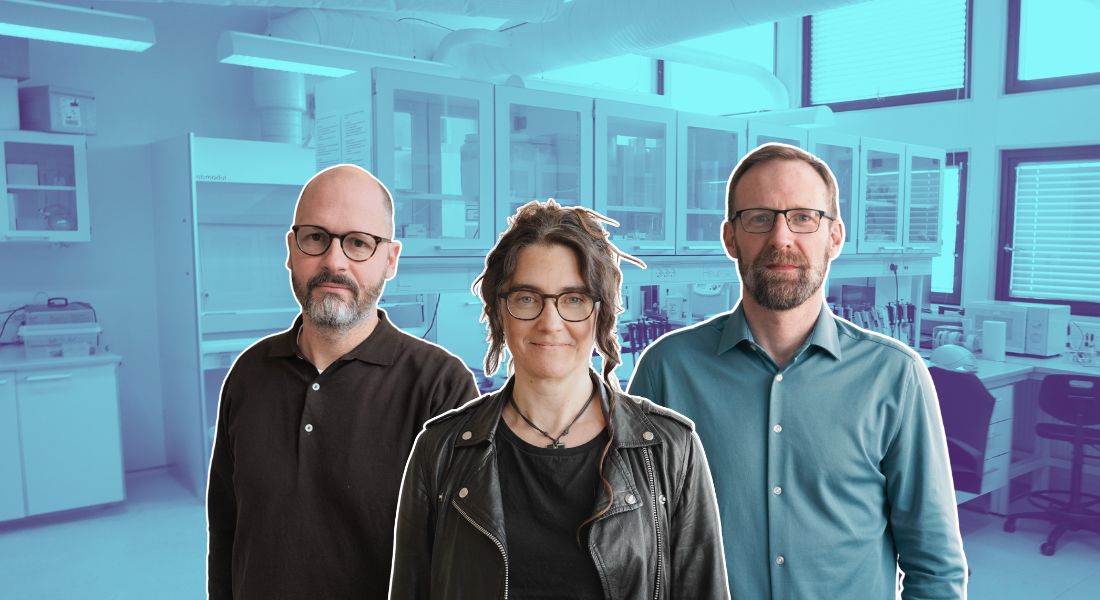 Morten Misfeldt, Pernille Bjørn and Jason Koskinen in front of the upcoming SCIENCE Makerspace